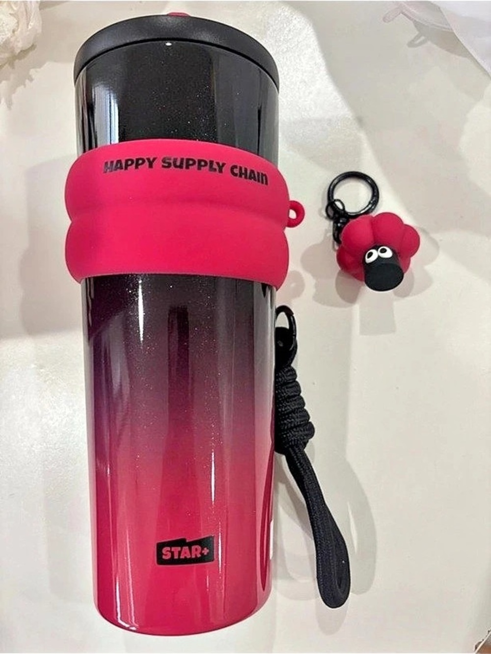 Pink & Black Water Bottle Like New